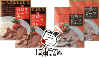 ばあちゃん本舗『宮崎牛』カレー＆ビーフシチューセット2種各2P（計4Pセット）